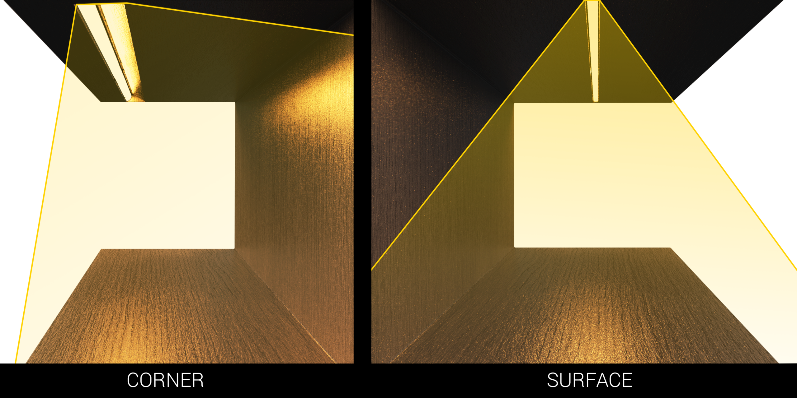 Mirco Corner AND sURFACE Shelf Light Full Shelf Side View 3000×1500